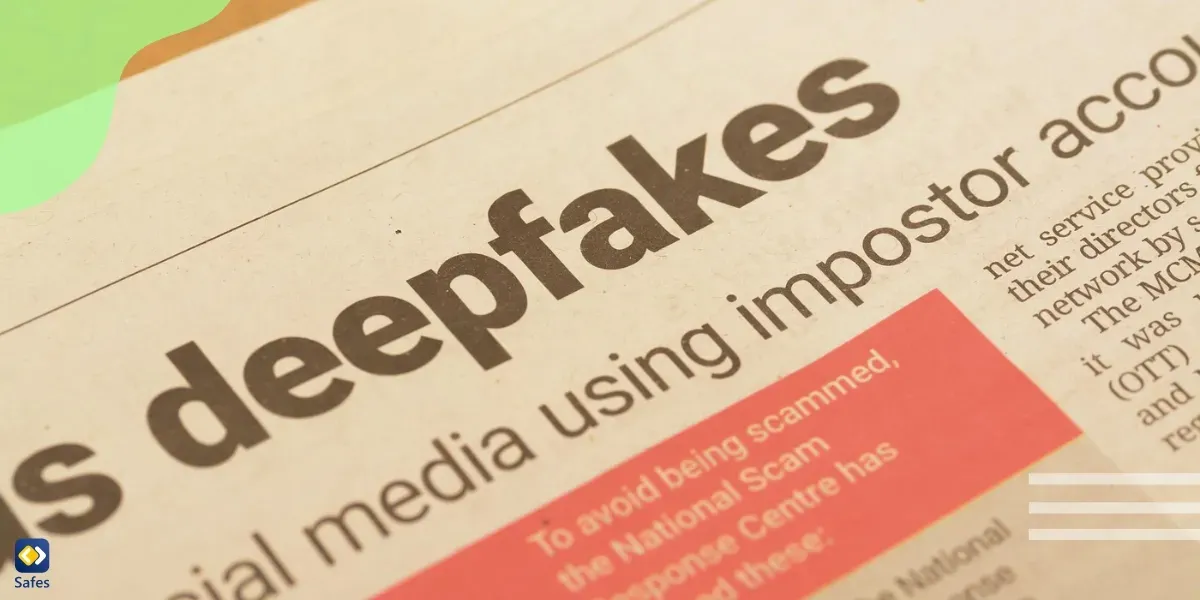 Newspaper showing a piece of news about deepfake on social media